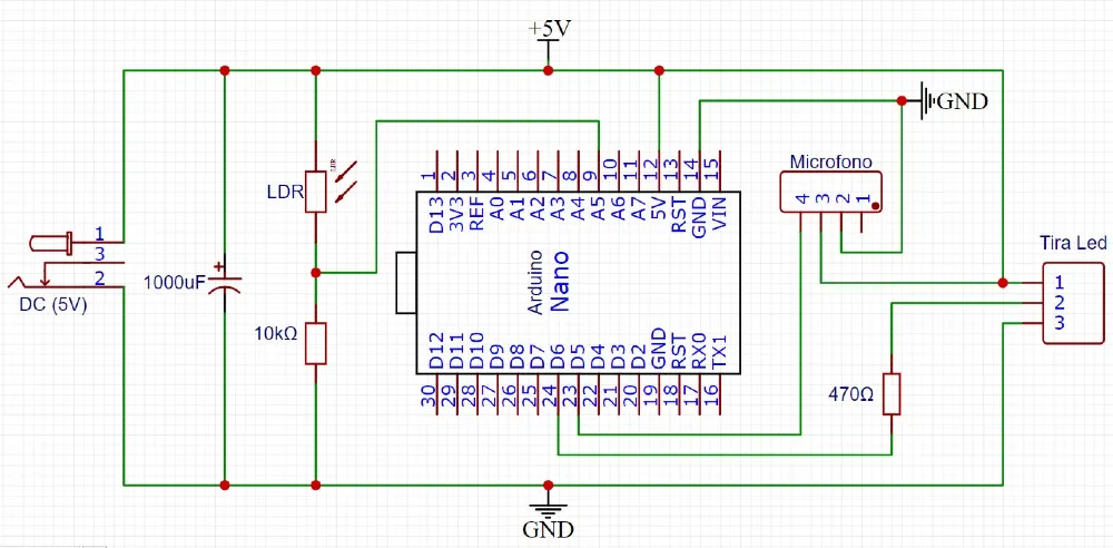 Tutorial tira LED RGB controlada con Arduino que reacciona a palmadas 11 Esquema de conexiones tira led Arduino