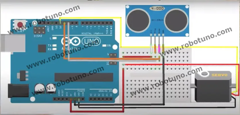 Radar con Arduino usando sensor de ultrasonidos HC-SR04 23 esquema conexiones radar arduino