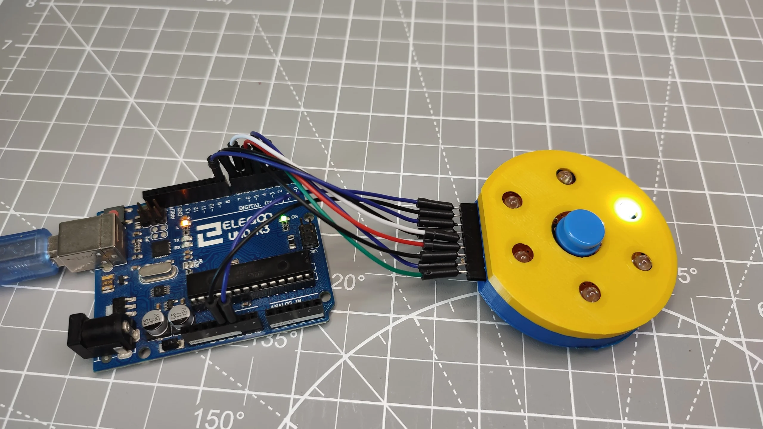 Ruleta LED aleatoria con Arduino e impresora 3D