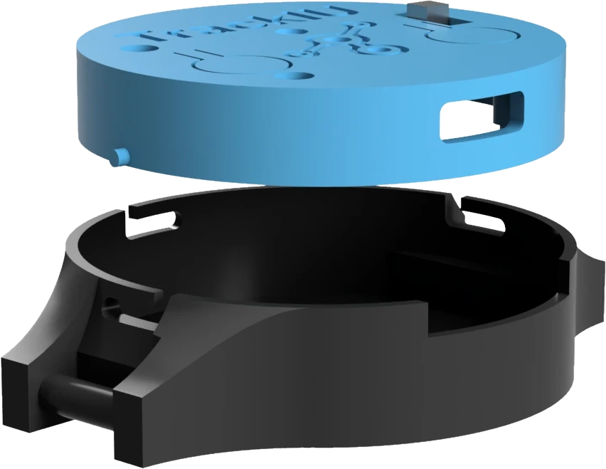 Render 3D del nodo TrackIU, vista 4