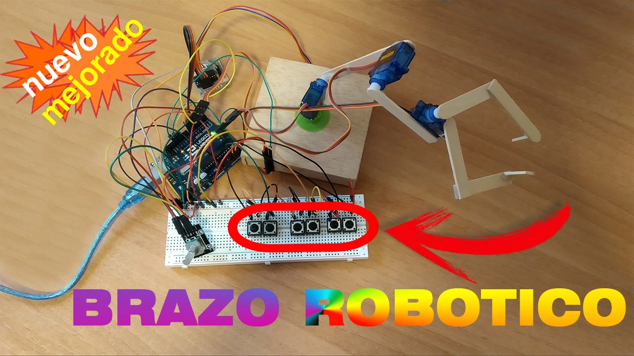 brazo robotico controlado por botones arduino